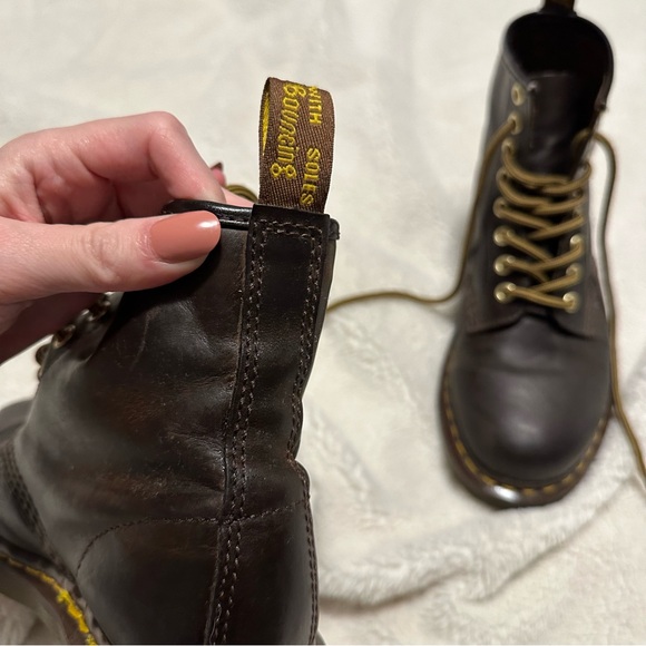 DR MARTEN 1460 CRAZY HORSE LEATHER LACE UP BOOTS - Picture 5 of 10